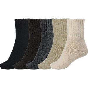 BenSorts Women 5 Packs Black Gray White Polyester Winter Thick Warm Boots Socks